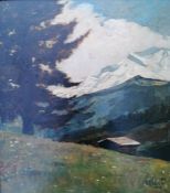 Hugo Figge (Berlin, 1881-1956), MOUNTAIN SCENE, oil on panel, 55 x 48 cm, framed