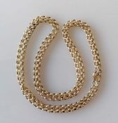 A 9ct yellow gold belcher neck chain, 72 cm, hallmarked, 16.6g