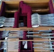 An early 20th century canteen of German 800 silver flatware by Bruckmann