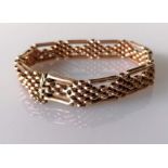 A rose gold gate-link bracelet, 18cm, stamped 9ct, 15.6g