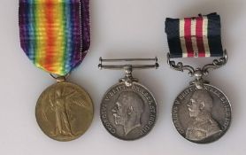 A pair of WW1 medals and a Bravery in the Field medal awarded to 120224 GNR. A. HENKEN R.A.