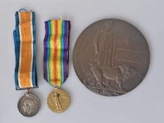 A pair of  WW1 medals awarded to G-12161 PTE. S. C. PURSER. MIDD' X R