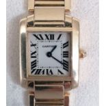 A Cartier Tank Francaise quartz wristwatch in 18ct yellow gold case and bracelet strap, ref. 2385