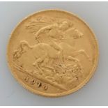 An Edwardian half gold sovereign, 1910