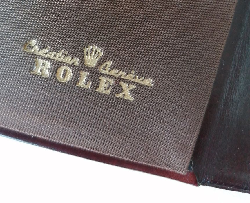 A vintage Rolex dealer's quote leather notepad with crested buckles, 20.5 x 16.5 cm, no pen  - Image 4 of 5