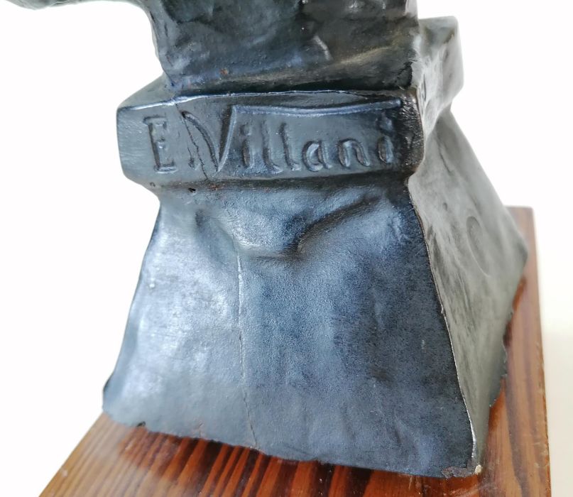 Emmanuel Villani (1858-1914), SAIDA, patinated bronze, signed and numbered 250, on a tapering suppo - Image 4 of 5