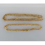An Italian 9ct gold fancy-link neck chain, 38 cm and matching bracelet, 16 cm