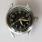 A Bulova Type A-11 stainless steel RAF air ministry wristwatch with manual wind movement