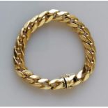 A yellow gold flat curb-link bracelet (three extra links) 19 cm, stamped 585, 21.3g