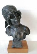 Emmanuel Villani (1858-1914), SAIDA, patinated bronze, signed and numbered 250, on a tapering suppo