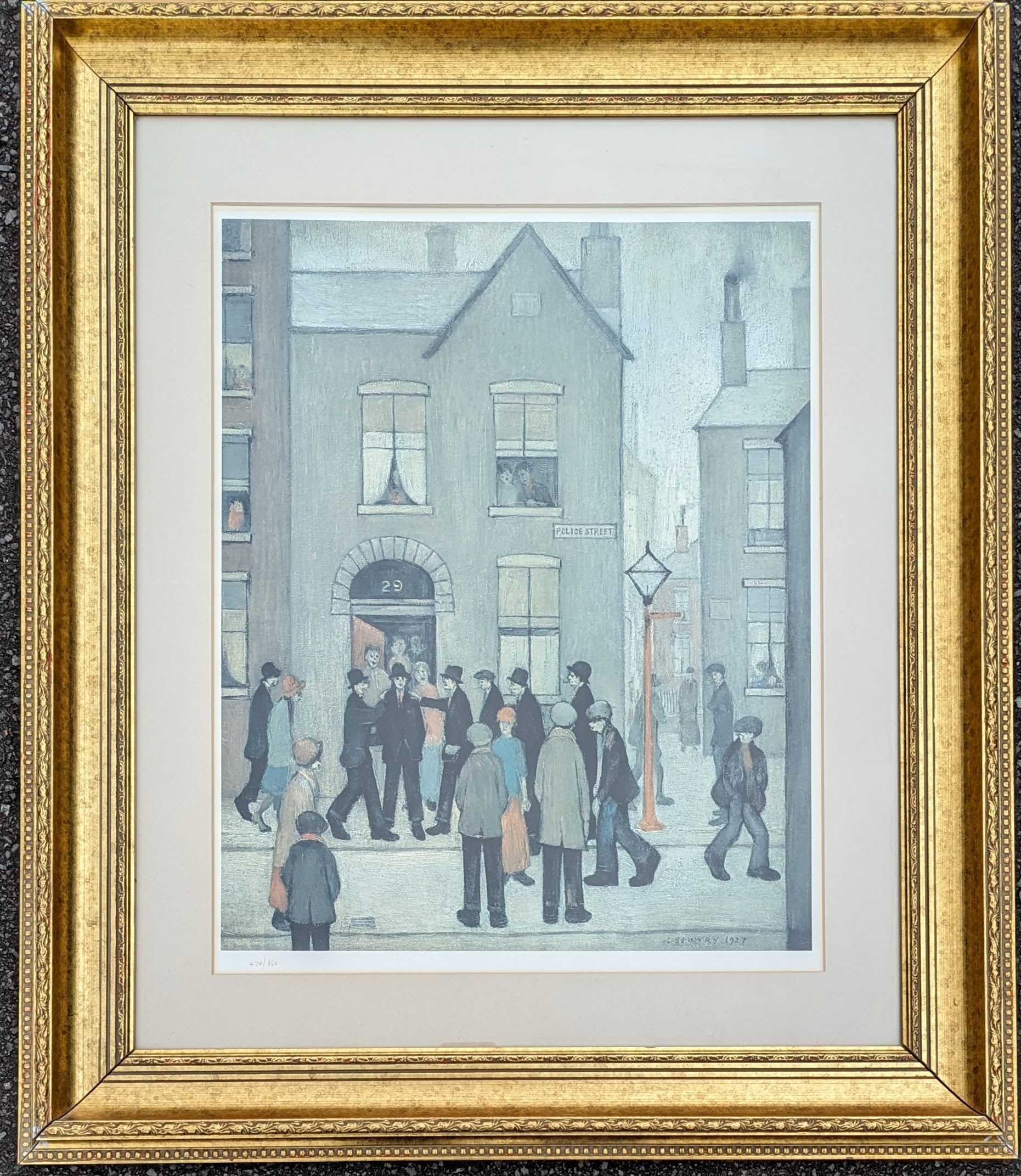 After Laurence Stephen Lowry, a limited edition print, 'The Arrest', no.825/850 in pen - Image 5 of 8