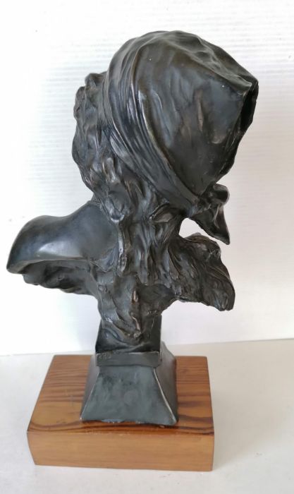 Emmanuel Villani (1858-1914), SAIDA, patinated bronze, signed and numbered 250, on a tapering suppo - Image 2 of 5