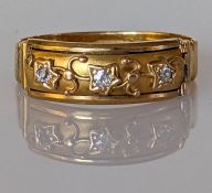 A late Victorian 18ct gold Mizpah ring concealed by a hinged front panel 