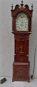 A George III long case mahogany moon phase clock with white painted dial, signed Whitern Abingdon