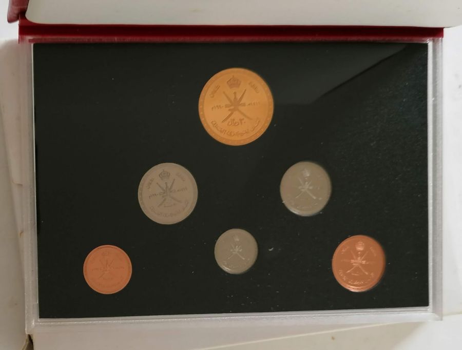 A cased Sultanate of Oman 20th National Day Anniversary commemorative proof set of six coins - Image 6 of 6