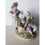 A late 19th century Meissen Four Seasons allegory of autumn, designed by Michel Victor Acier 