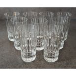 A set of eight Baccarat clear crystal Harmonie highball tumblers (340ml), each 14 cm H