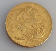 A George V gold sovereign, 1915, Perth mint
