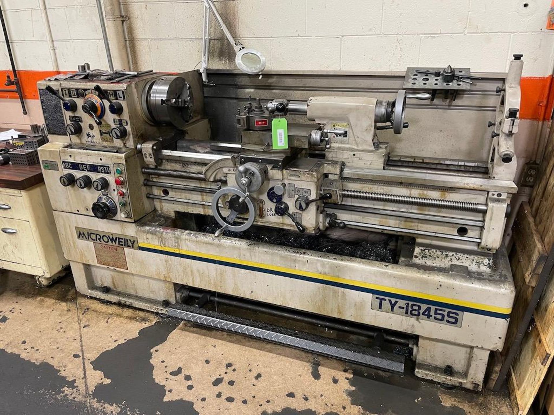 MICROWEILY LATHE MODEL TY-1845S, 9" 3 JAW CHUCK, 70-1600 RPM, TAILSTOCK, STEADY REST, KOPFER GS 2 B