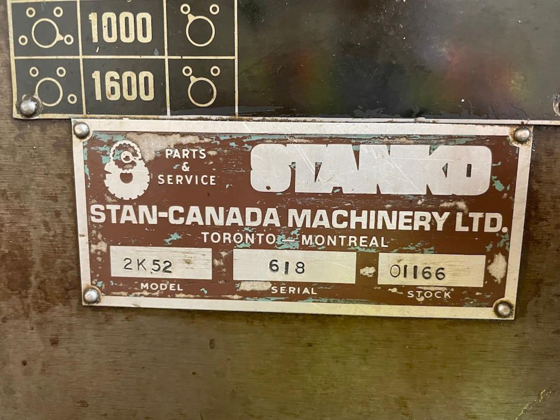 STANKO 2' RADIAL DRILL MODEL 2K52, 63-1600 RPM, BOX TABLE, SN 618 [EXCLUSIVE RIGGING FEE OF $ 495 WI - Image 2 of 7