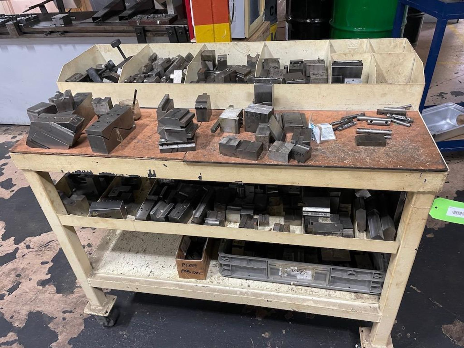 ASSORTED PRESS BRAKE TOOLING INCLUDING 10' 4 WAY DIE AND 10' BASE AND TOOLING, PLUS CART W ASSORTED - Image 4 of 6