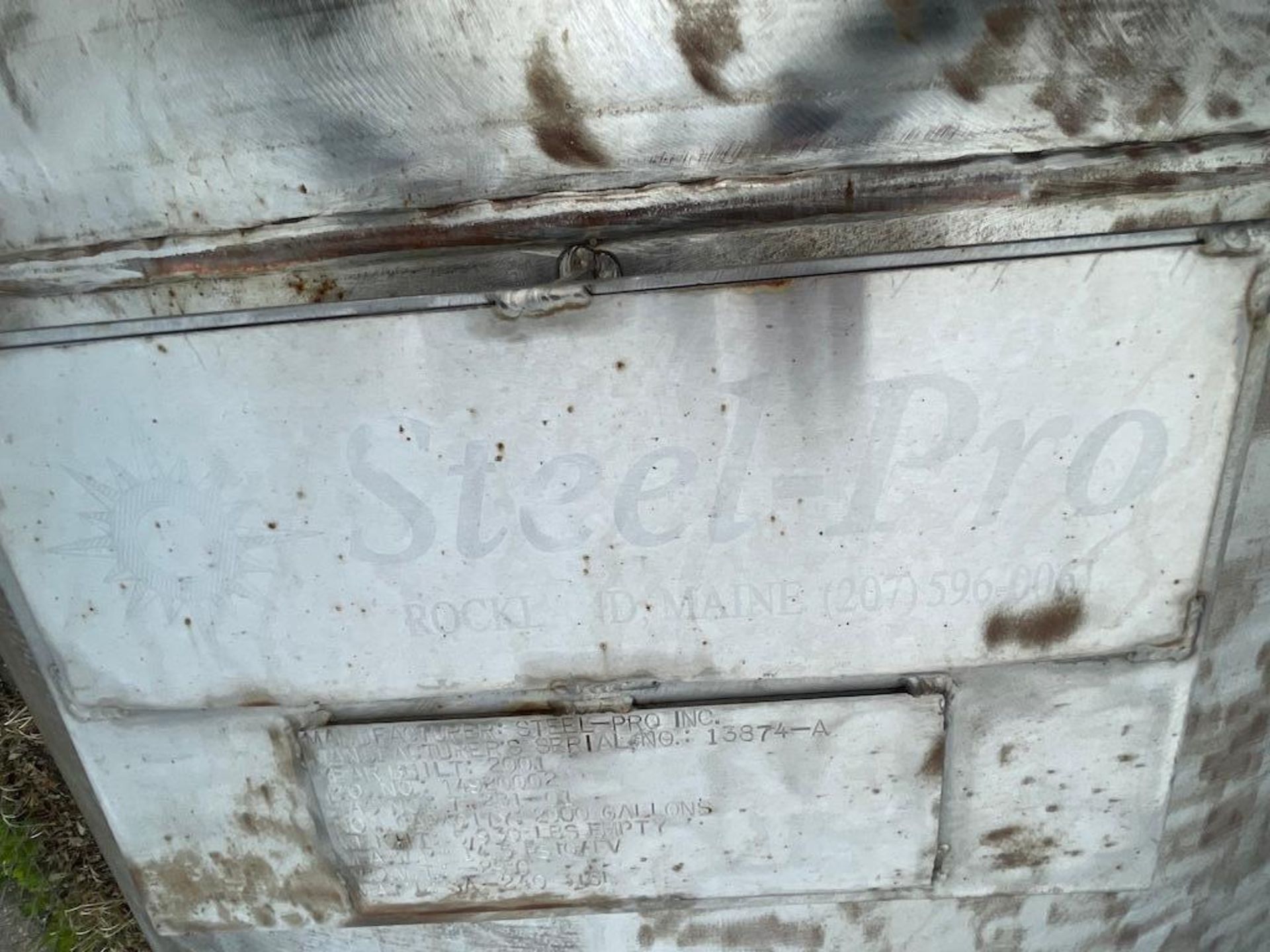 STEEL PRO, 2000 GALLON SS TANK, 5930 LB EMPTY, MAWP 14.5 PSIG/FV, MATL SA-240 316L, APPROX 18 FT H X - Image 10 of 12