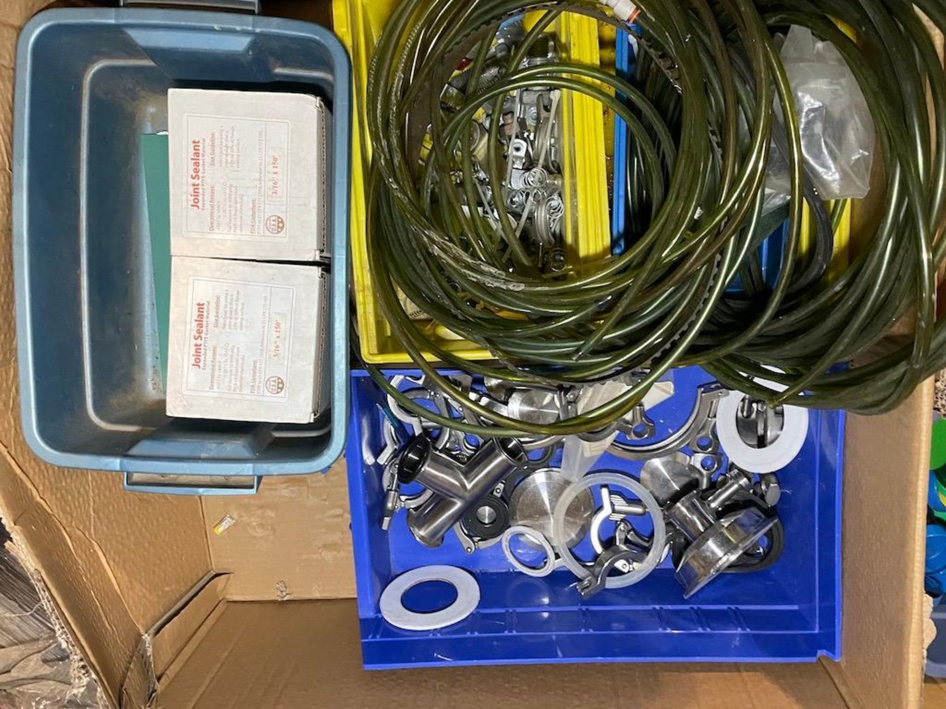 SKID W (2) ENDRESS + HAUSER DIGITAL GAUGES, BOX W ASSORTED DIAL GAUGES, FITTINGS, HOSE, CONTROL BOXE - Image 6 of 15