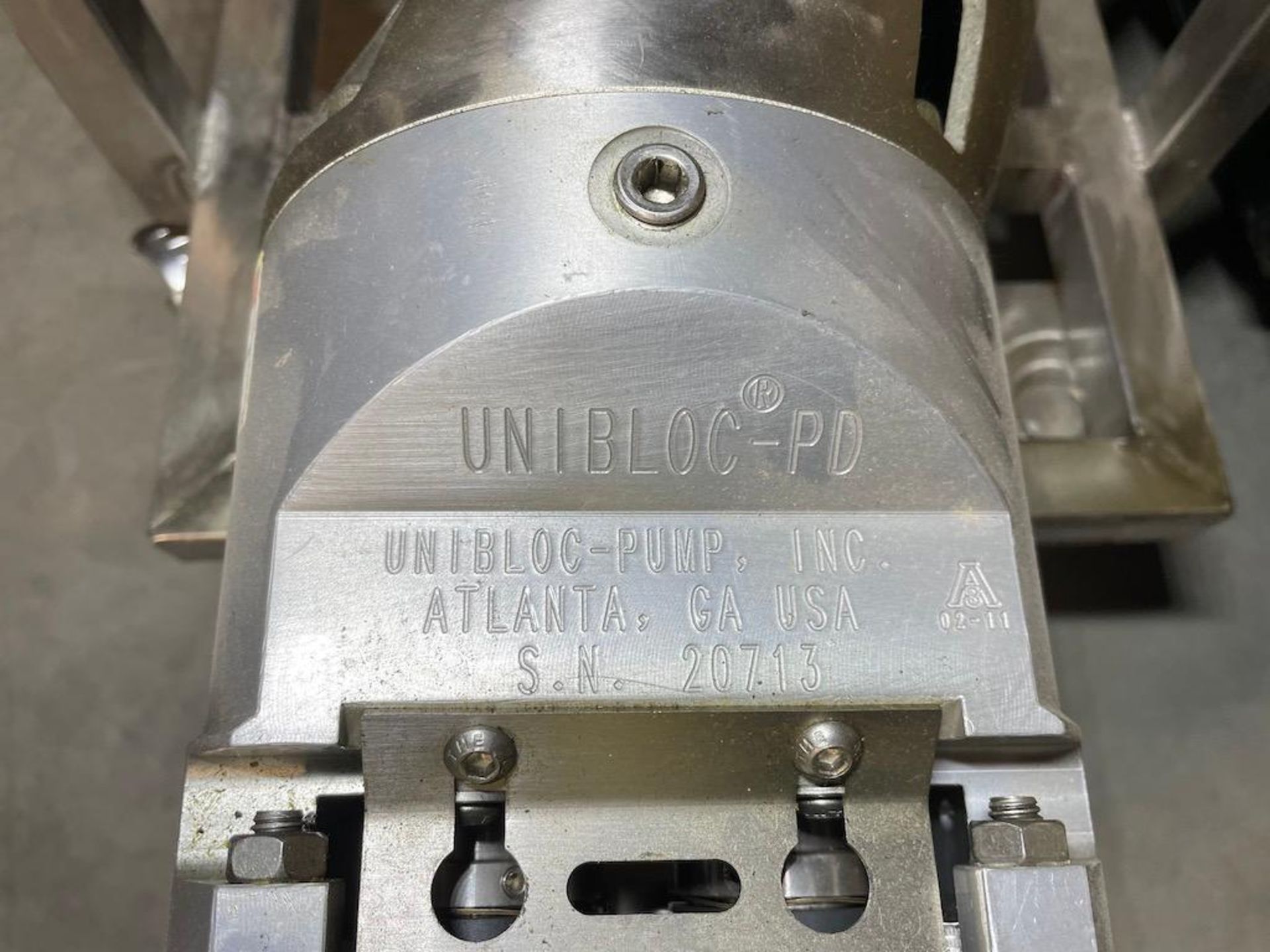 GRUNDFOS UNIBLOC POSITIVE DISPLACEMENT PUMP, W BALDOR .5 HP MOTOR, ON SS CART - Image 4 of 4
