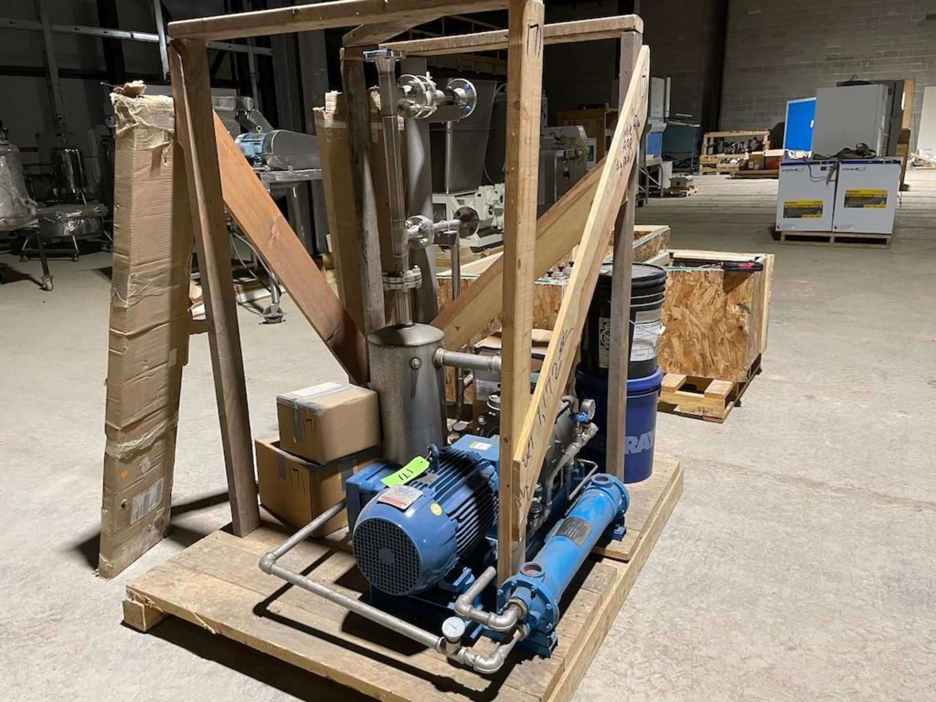 SMALL WIPED FILM EVAPORATOR, REFURBISHED BY PFAUDLER IN APPROX 2019, INCLUDES: PFAUDLER PUMP, SKID 2 - Image 8 of 17