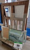 A Timber A Framed Double Sided Sheet Glass Trolley, approx. 1070mm wide x 200mm depth on both