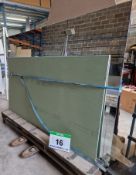 A Steel A Framed Double Sided Fork Liftable Sheet Glass Rack, approx. 2440mm wide x 260mm depth on