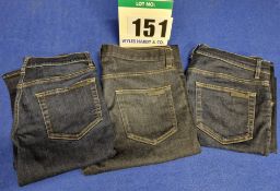 Three Pairs of PRADA Men's Jeans:- - Stretch Denim 5-Pocket Jeans in Navy Rinse Wash with Contrast