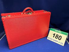 A LOUIS VUITTON Alzer Hardside Trunk Style Suitcase in Grenade Red Textured Epi Leather with Red