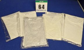 A Set of Six JAMES PERSE Plain V-Neck Cotton T-Shirts. Five White and One Blue, All Size U.S. 3 (