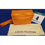 A Limited Edition LOUIS VUITTON X Virgil Abloh Orange Taurillon Cowhide Leather Soft Trunk Bag