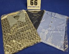 A Set of Three PRADA T-Shirts:- - A Navy Blue Cotton V-Neck Basic T-Shirt, Size XL - A Pale Blue