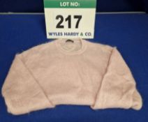 A PRADA 67 per cent Mohair, 3 per cent Wool, 30 per cent Polyamide Loose Knitted Jumper in Pink with