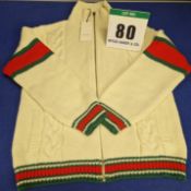 A GUCCI 2020 Collection Oversized Zip Up 100 per cent Wool Cardigan in Ivory Chunky Knit with