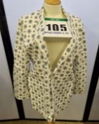 An ALEXANDER McQUEEN White 100 per cent Cotton Bandana Print Blazer with Notched Lapel Collar, Chest