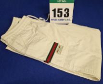 A Pair of GUCCI Straight Legged Cotton Canvas Cargo Trousers in Off-White, Mid Rise with Elasticated