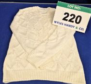 A PRADA Chunky Knit 100 per cent Virgin Wool Jumper in White, Size 52