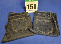 Two Pairs of PRADA Men's Jeans:- - Stretch Denim 5-Pocket Jeans in Navy Rinse Wash with Contrast