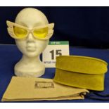 A Pair of GUCCI Ladies 'Hollywood Forever' Butterfly Wing Mask Sunglasses in Ivory Acetate with