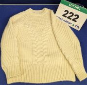 An ALEXANDER MCQUEEN 100 per cent Wool Chunky Knit Fishermans Style Jumper in Cream