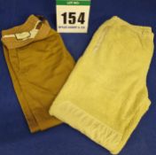 Two Pairs of Men's Trousers:- - GUCCI 100 per cent Tan Cotton Canvas Straight Cut Trousers with