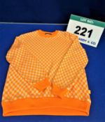 A LOUIS VUITTON 55 per cent Cotton 45 per cent Polyester Round Neck Jumper in Neon Orange and
