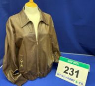 A GUCCI Brown 100 per cent Lambskin Leather Jacket with Full Zip, Two Lower Pockets with Brass