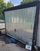 A Black Steel Framed Profiled Galvanised Steel Sheet Clad Single Car Garage, Approx. 3000mm External