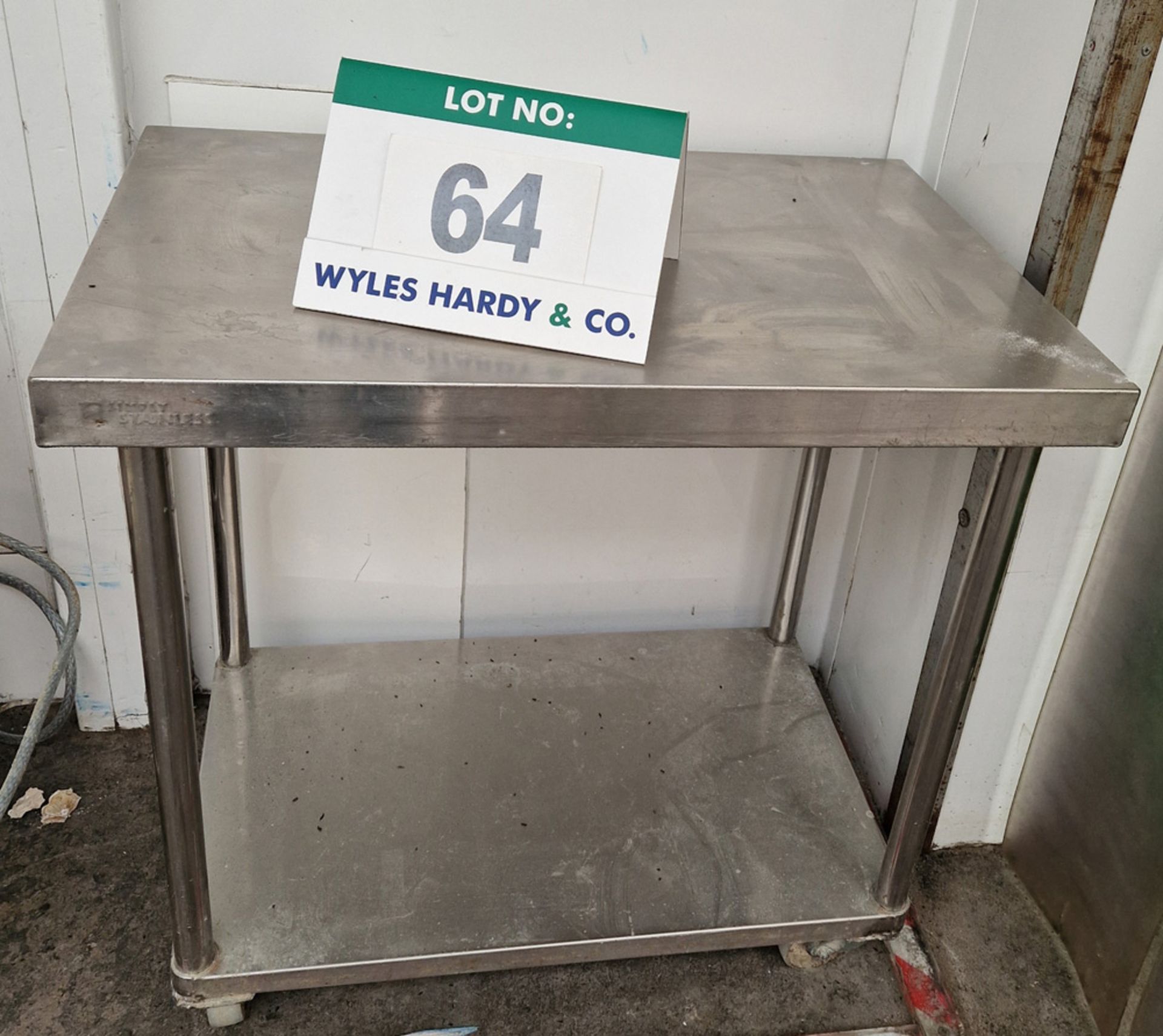 A Stainless Steel 2-Tier Trolley, approx. 900mm x 600mm x 870mm tall