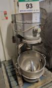 A HOBART Commercial Dough Bowl Mixing Machine with Bowl and Two Dough Hooks (400V) (NOTE: for